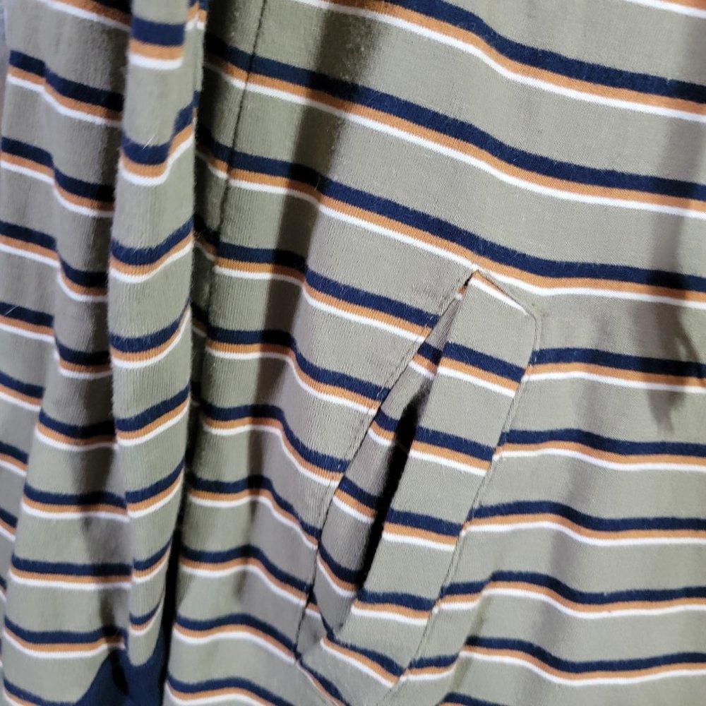 Sweet Claire Long Side Zip Side Pocket Striped Hoodie Size Medium - Picture 6 of 9